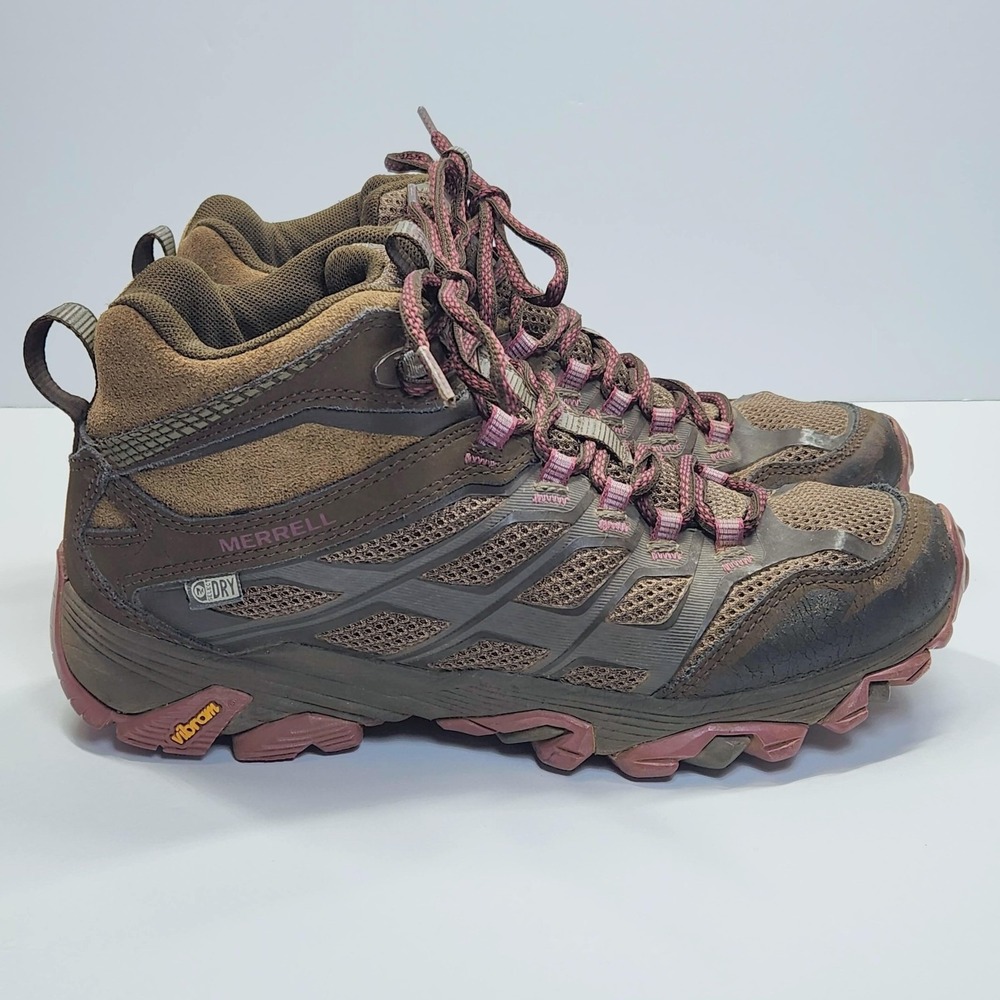 Merrell Hiking Shoes Womens Size 7.5 Brown Waterproof Mid Top Vibram J37144 - Picture 7 of 16